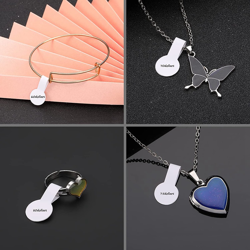 Set 1000 Nhãn Dán Màu Trắng Tự Dính Để Trang Sức