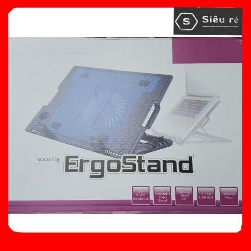 Đế quạt tản nhiệt Laptop Ergostand Nâng 45 độ - 1 Fan lớn - Có đèn led - Đế Laptop (PD88114)