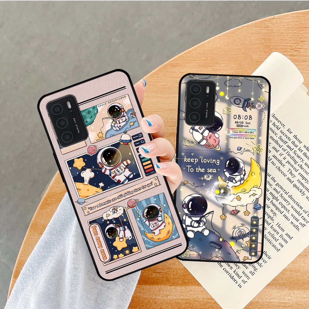 Ốp lưng Oppo A16 hình gấu, vũ trụ ngân hà chibi. ốp chống sốc bền đẹp