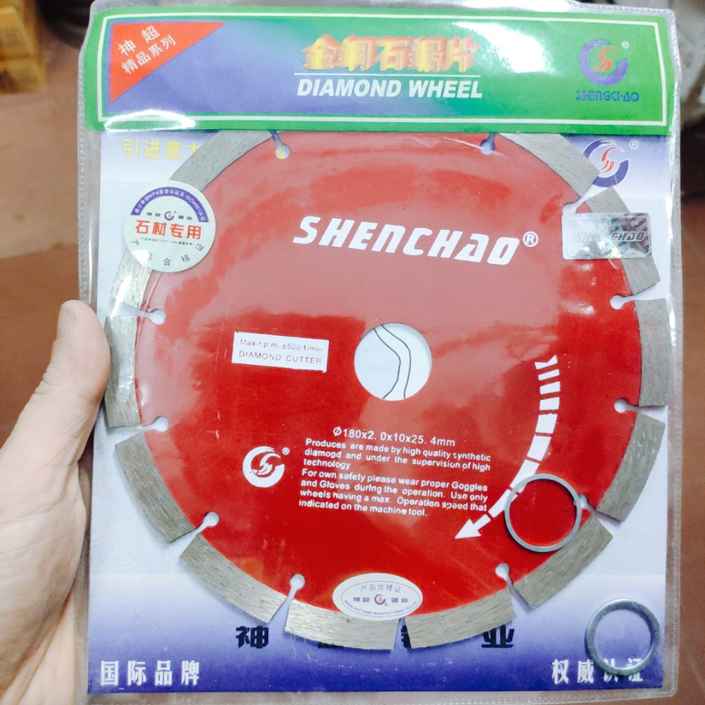 Lưỡi cắt 180mm răng thưa (cắt khô) đa năng cắt gạch, cắt tường , cắt bê tông SHENCHAO chính hãng