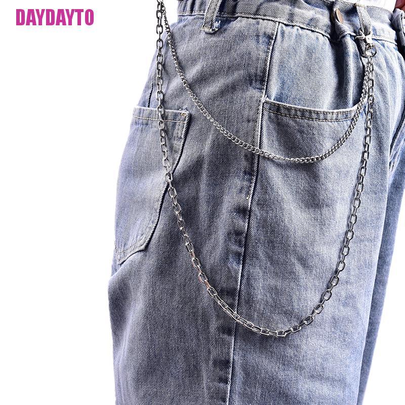 Dây Xích Đeo Thắt Lưng Hai Lớp Bằng Kim Loại Phong Cách Punk Rock