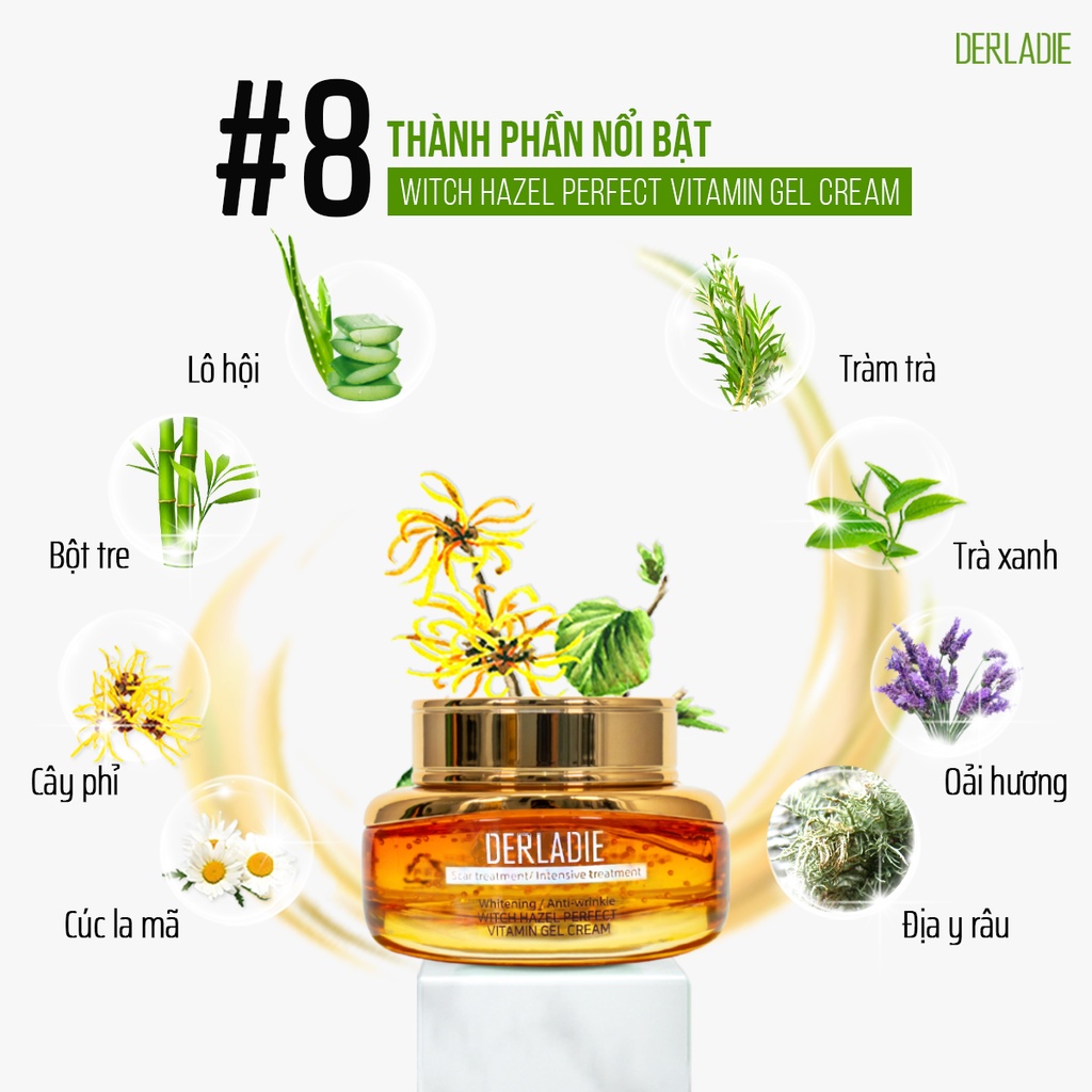 Bộ Sản Phẩm Dành Cho Da Mụn Derladie Witch Hazel 5 Items