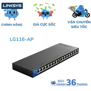Thiết Bị Chia Mạng Linksys Switch LGS116-AP Unmanaged 16-Port Business Gi thumbnail
