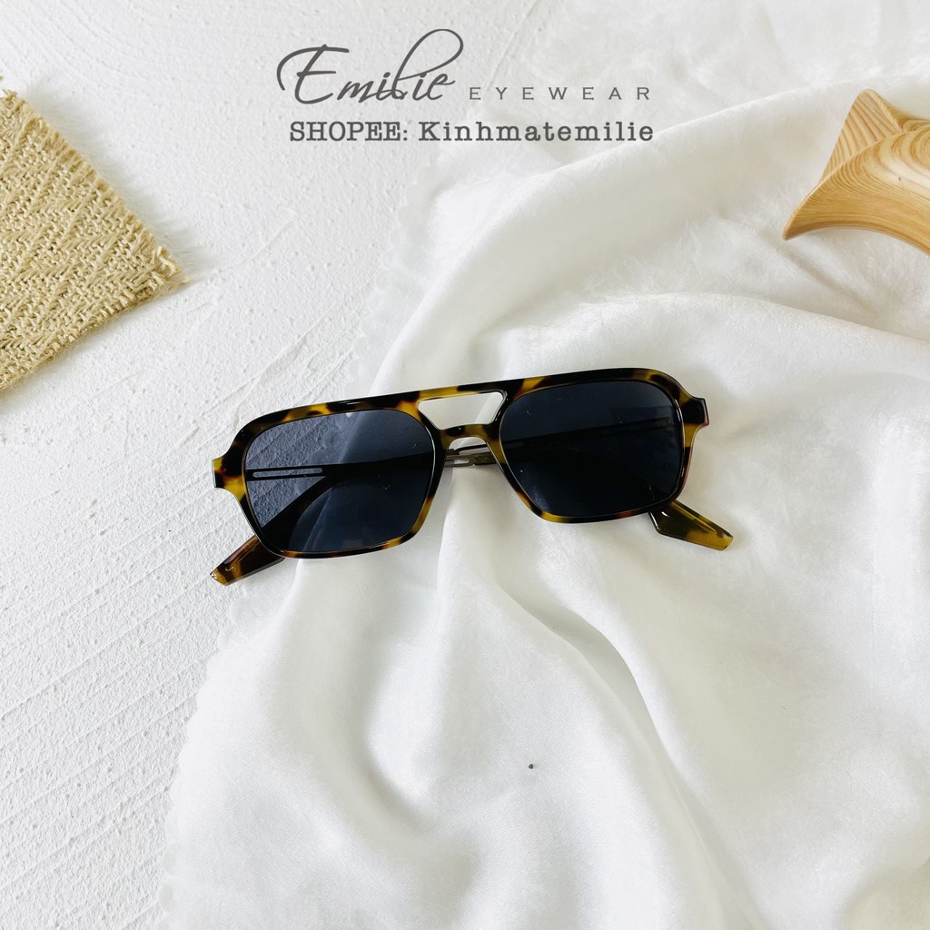 Kính mát nam nữ chất liệu nhựa kết hợp kim loại mắt chống UV400 Emilie eyewear Kings