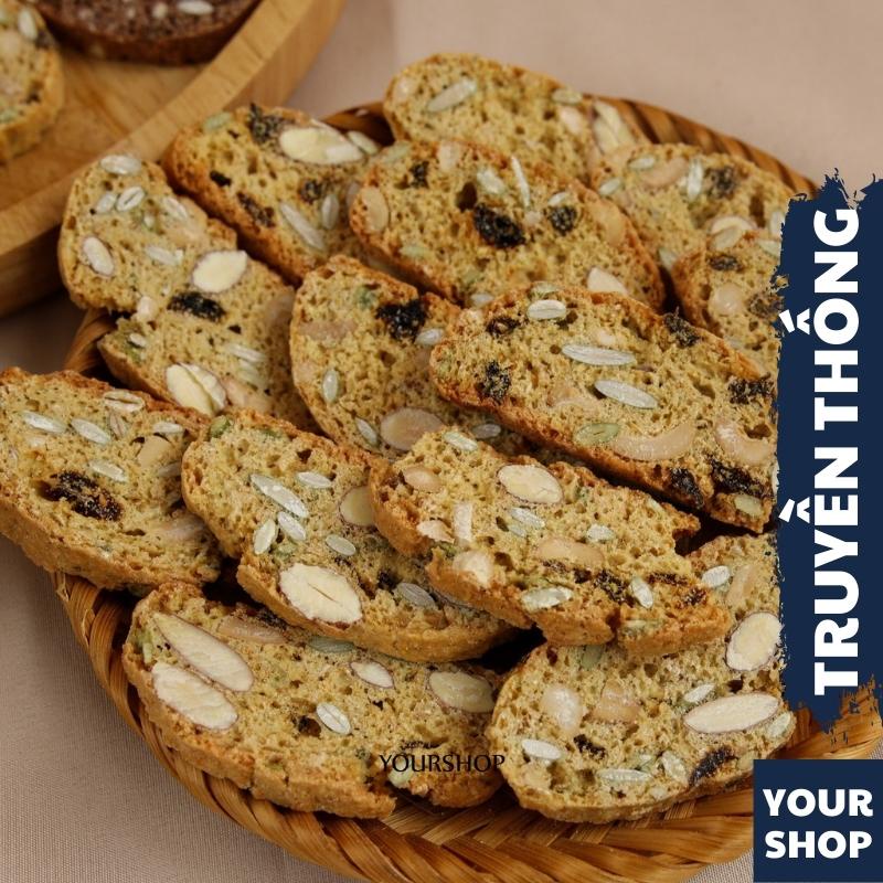 BISCOTTI Nguyên Cám VỊ Truyền Thống by Yourshop Bánh Ngũ Cốc Nướng Ăn Kiêng