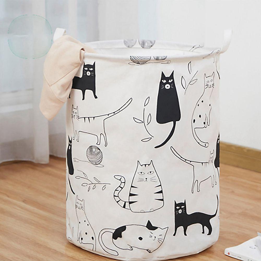 1 Giỏ Đựng Đồ Giặt In Hình Mèo Sức Chứa Lớn Tiện Dụng