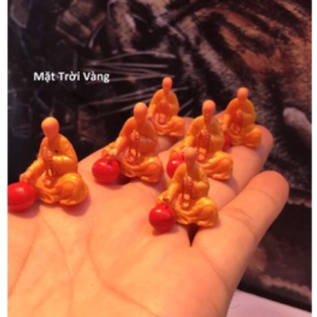 Tượng, mô hình nhà sư, chú tiểu gõ mõ trang trí tiểu cảnh, hồ cá, bán cạn, non bộ