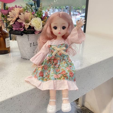 AMới 30 cm thời trang Barbie 21 khớp Dress Up Doll 3D Real Eye Girl Play House Gift