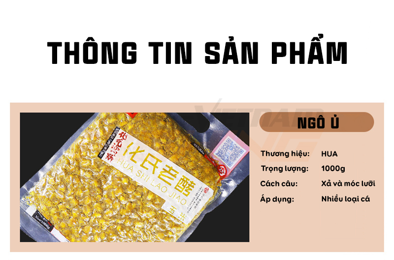 [Chính hãng] [Có sẵn] Mồi Hua 01 Kg Ngô Ủ chuyên dùng làm ổ câu cá Chép .v.v.