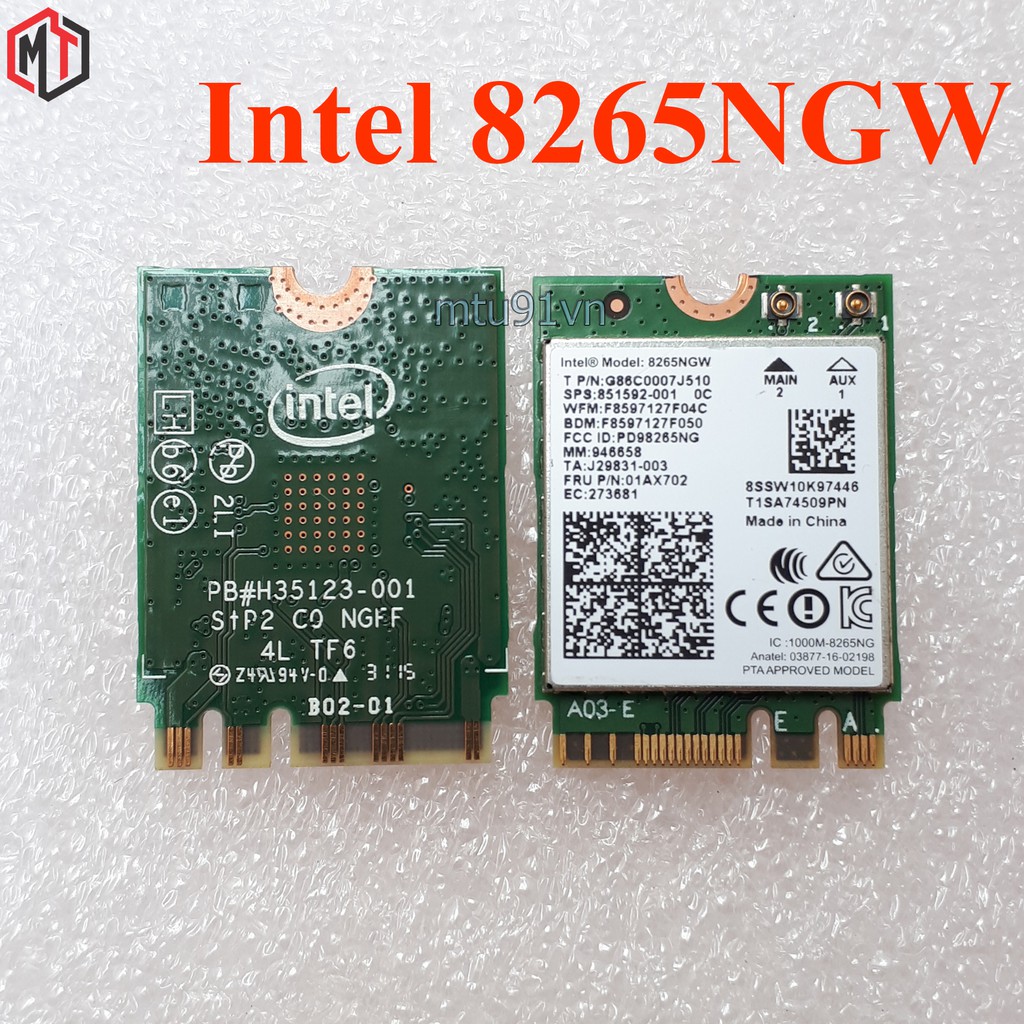 Card WiFi Laptop Intel 7265NGW / 8260NGW / 8265NGW / 9260NGW chuẩn AC có Blueooth (chân NGFF / M.2)