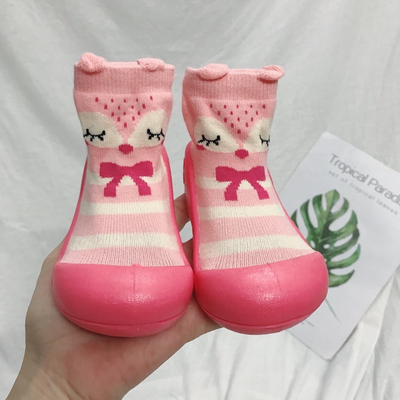 giày bún - size:11-12-13cm hồng kẻ mã 858
