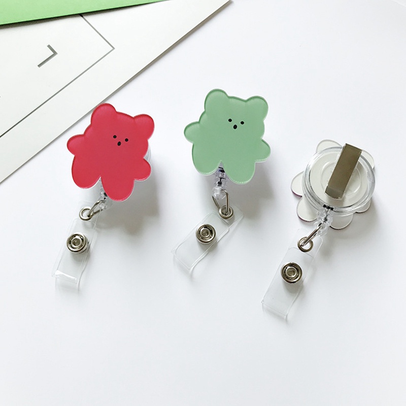 Dây Đeo Bảng Tên/Thẻ ID Họa Tiết Gấu Dễ Thương Có Thể Thu Gọn Tiện Dụng Cho Trường Học/Văn Phòng/Y Tá