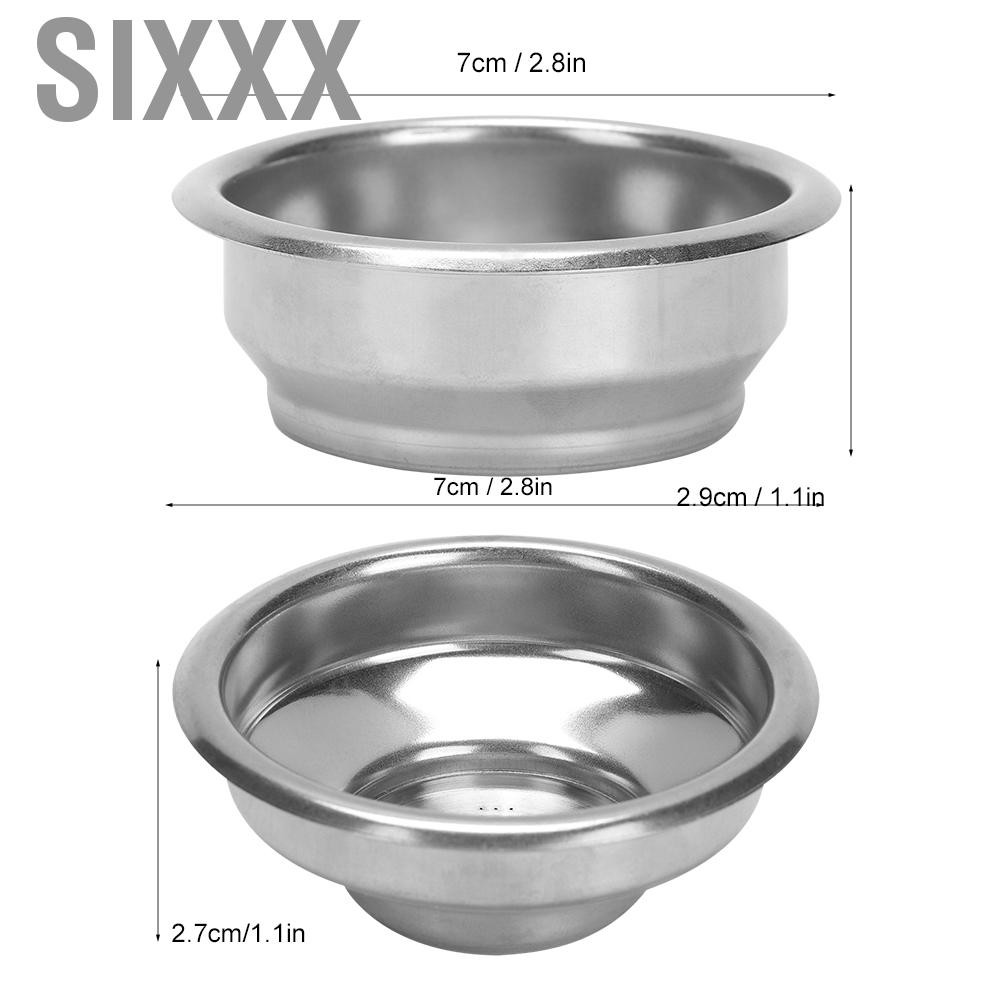Sixxx 58mm Double Layers Single/Double Doses Filter Basket Semi-Automatic Coffee Machine Bottomless Handle