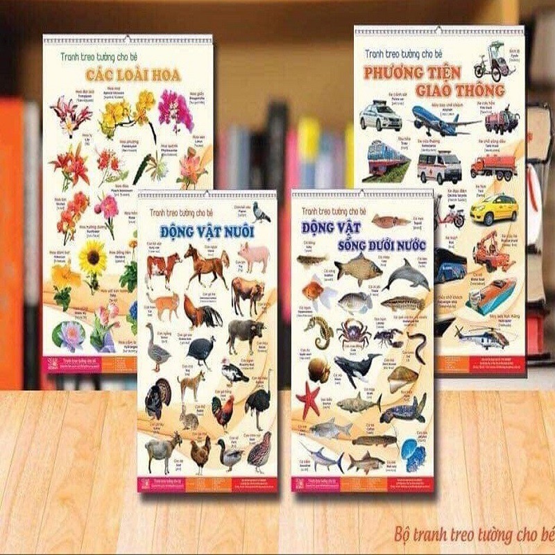 BỘ TRANH TREO TƯỜNG 14 CHỦ ĐỀ VỀ THẾ GIỚI XUNG QUANH an toàn cho trẻ, chống lóa mắt