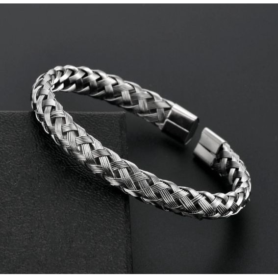 Vòng Tay Bạc Nam cá tính Unisex Titan không gỉ Đẹp Ngầu Curin Đơn Giản Lucifer Store Lắc Tay Phong Cách - Vòng Tay Curin