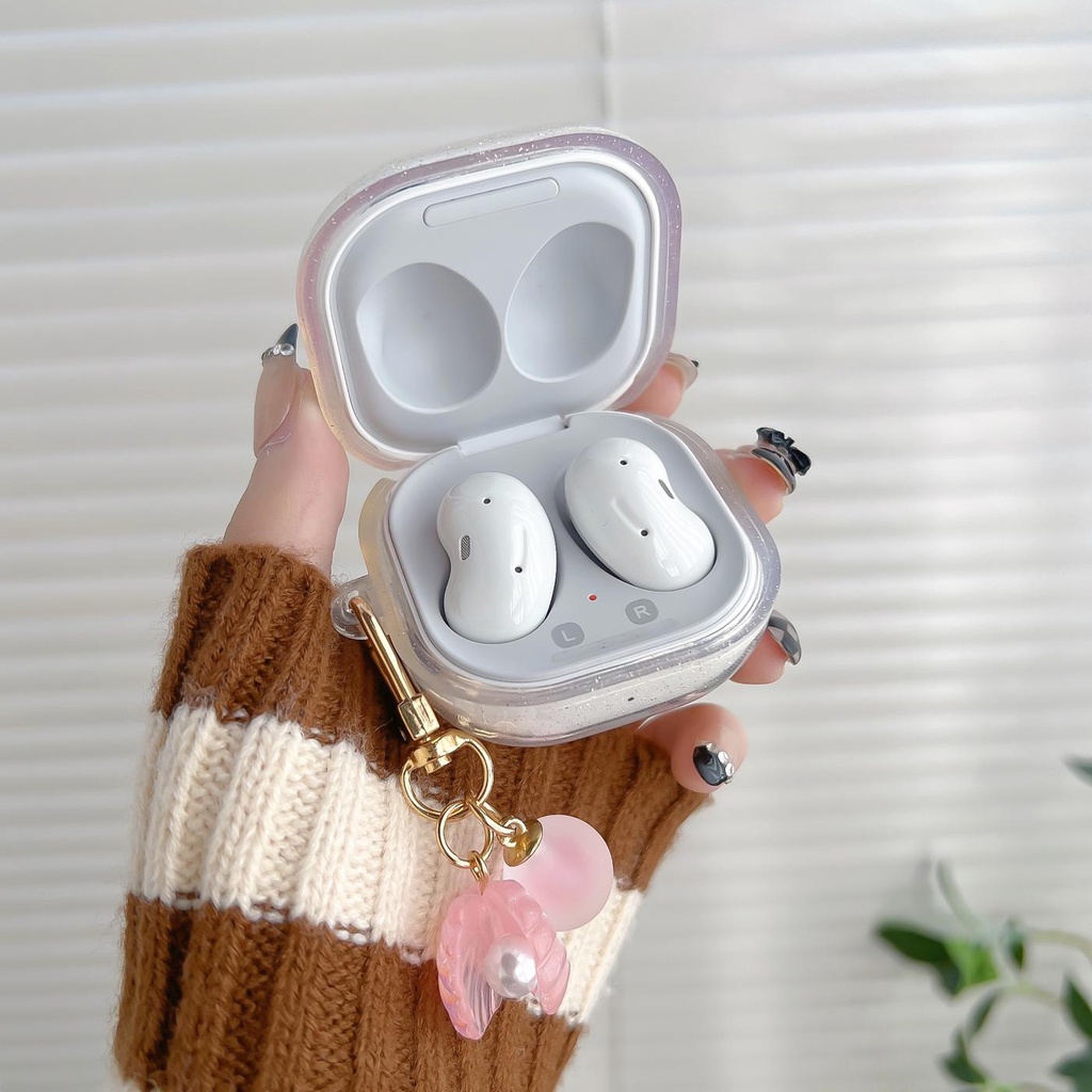 Vỏ Bảo Vệ Hộp Sạc Tai Nghe Bluetooth Galaxy Buds Live / Buds 2 / Buds Pro / 2 Pro Bằng Silicon TPU Mềm Trong Suốt Lấp Lánh