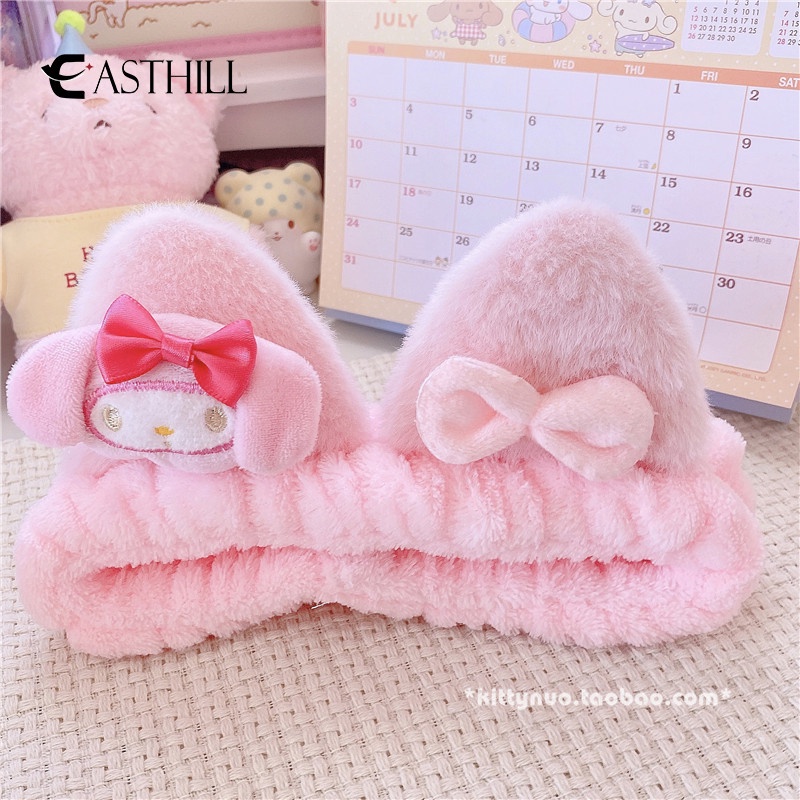 Băng Đô Rửa Mặt/Trang Điểm Co Giãn Hình Búp Bê Cinnamoroll Kuromi Mymelody Cho Nữ