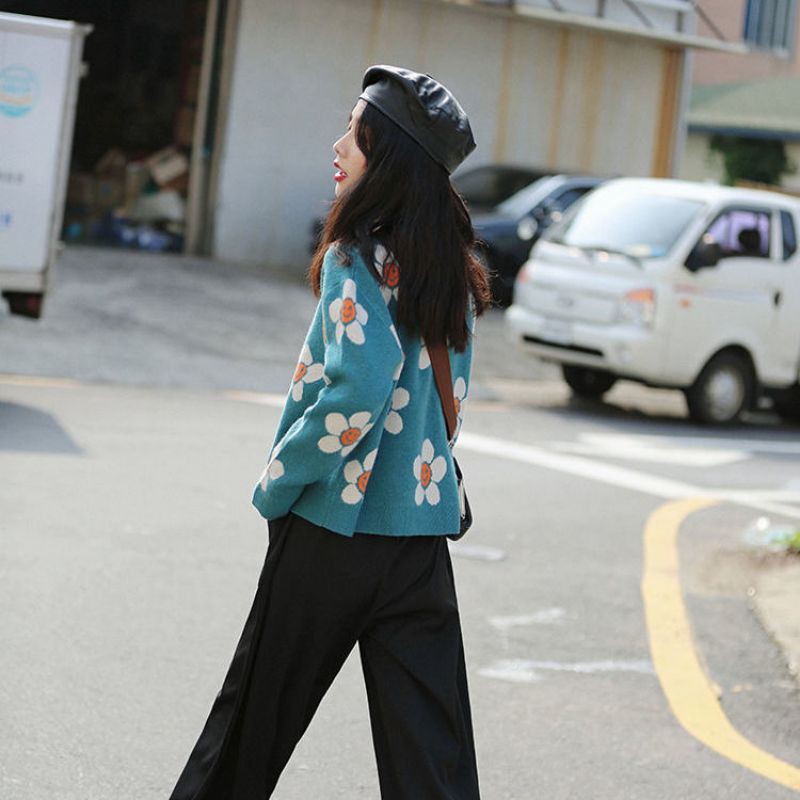 [ORDER] Áo khoác cardigan len mỏng họa tiết hoa xinh thời trang hot trendy Tiktok(ảnh thật)