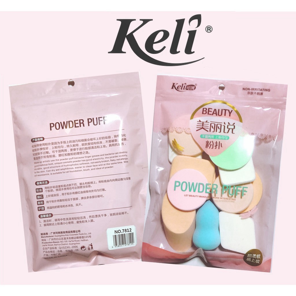 Bộ 13 bông mút trang điểm Keli siêu tiết kiệm | BigBuy360 - bigbuy360.vn