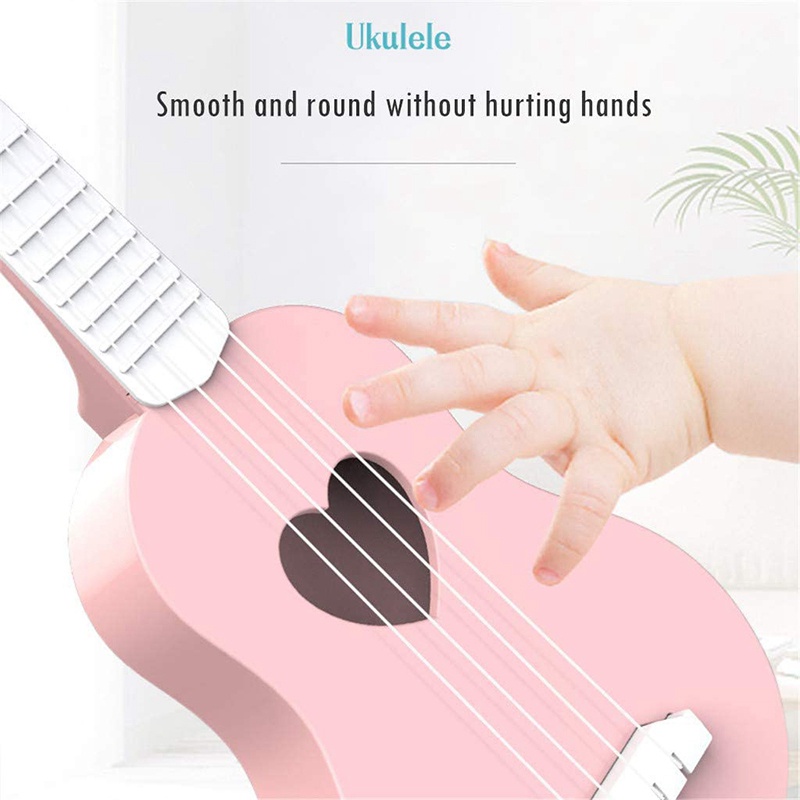 Đồ chơi đàn ukulele mini màu xanh dương/ hồng đáng yêu hỗ trợ học tập cho trẻ em người mới bắt đầu