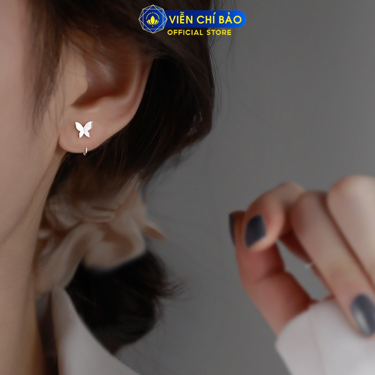 Bông tai bạc nữ Cánh bướm chất liệu bạc 925 thời trang phụ kiện trang sức nữ Viễn Chí Bảo B400203X