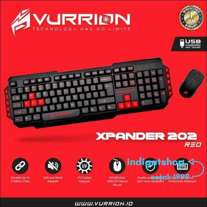 Bàn Phím + Chuột Chơi Game Vurrion Xpander 202 Màu Đỏ