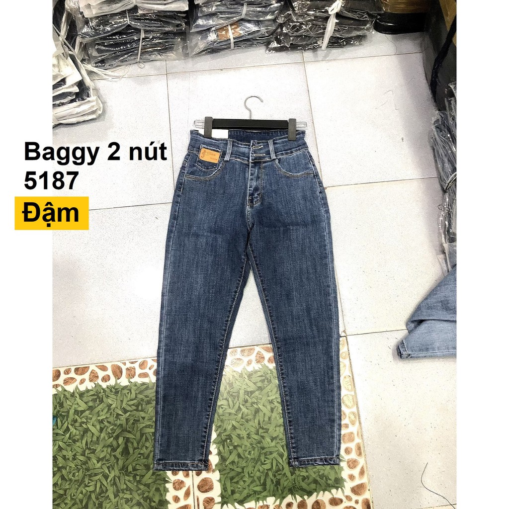 Quần jean baggy trơn co giãn JBG3250