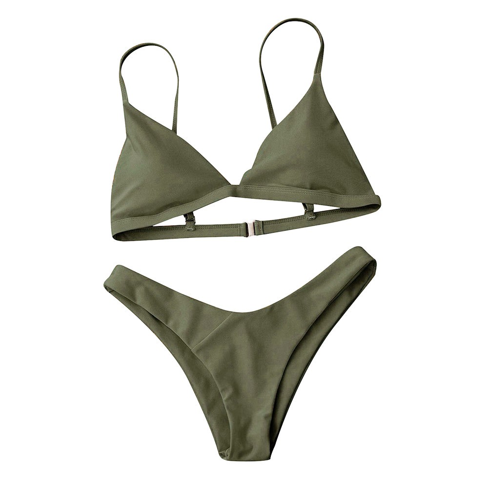 Bộ đồ bơi 2 mảnh màu trơn kèm mút nâng ngực thiết kế tiện lợi | BigBuy360 - bigbuy360.vn