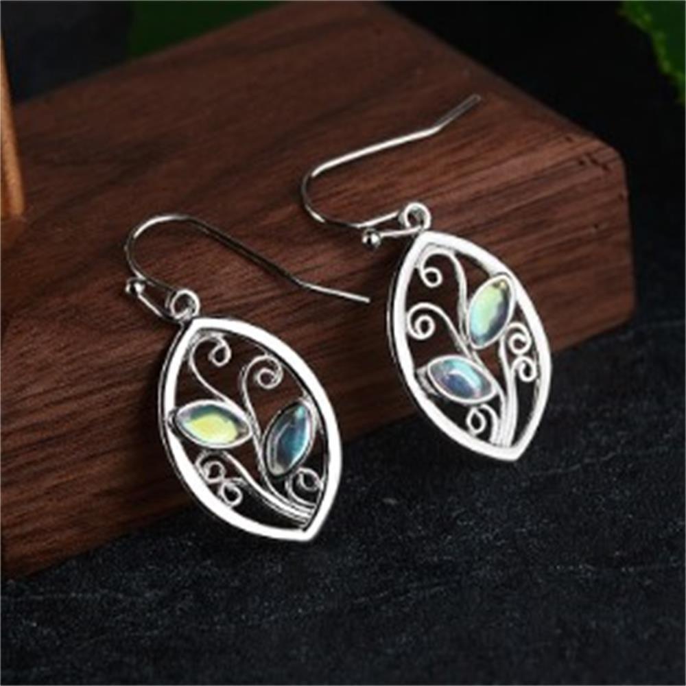 Bsuns Cầu Vồng BSUNS|Khuyên Tai Thời Trang Cho Nữ|Trang Sức Cưới Hình Chiếc Lá Sang Trọng