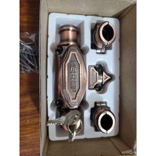 chốt clemon, bộ ổ khóa cửa Việt Tiệp chính hãng màu nâu cổ điển mã 09980 loại có chìa khóa