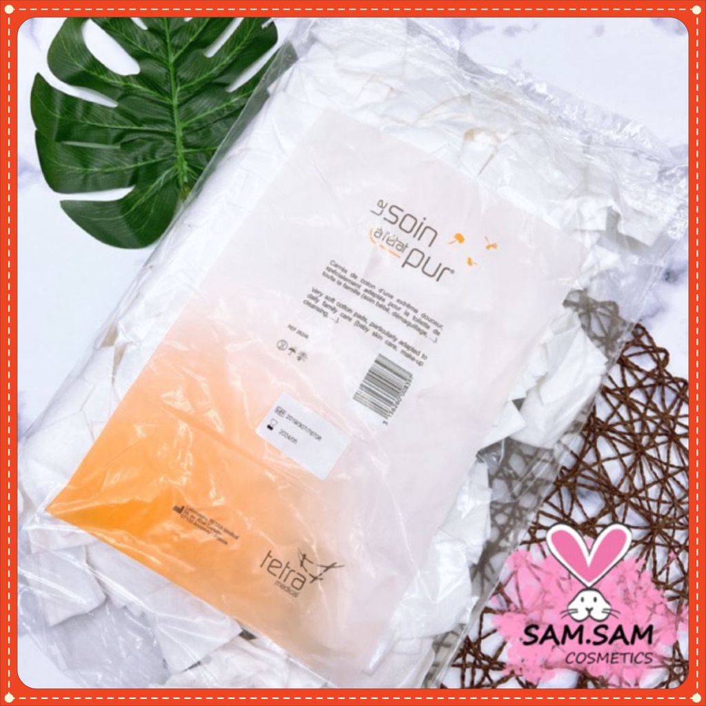 Bông tẩy trang Pháp Tetra Medical Carrés de Coton 500 miếng