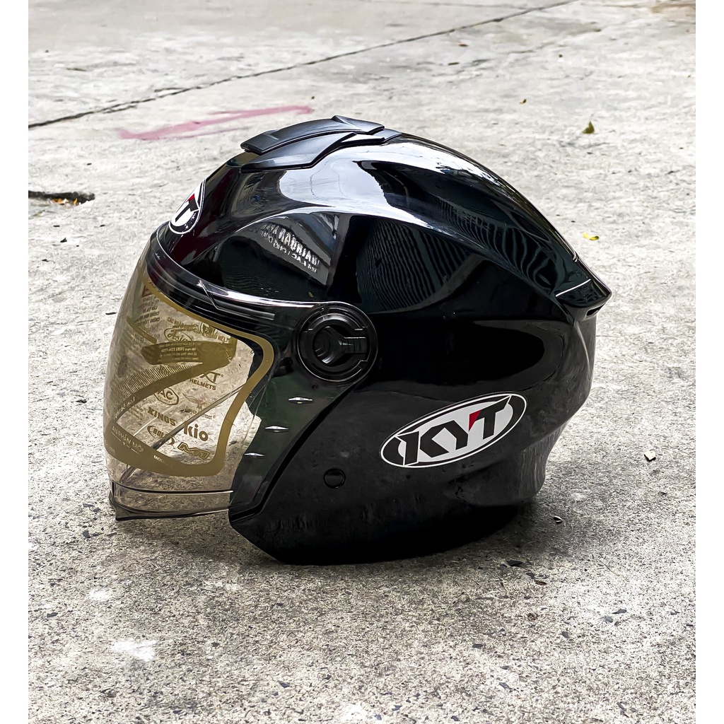 NÓN BẢO HIỂM 3/4 ROYAL XH01 1 kính và M268 2 Kính ĐEN BÓNG DÁN TEM LOGO KYT