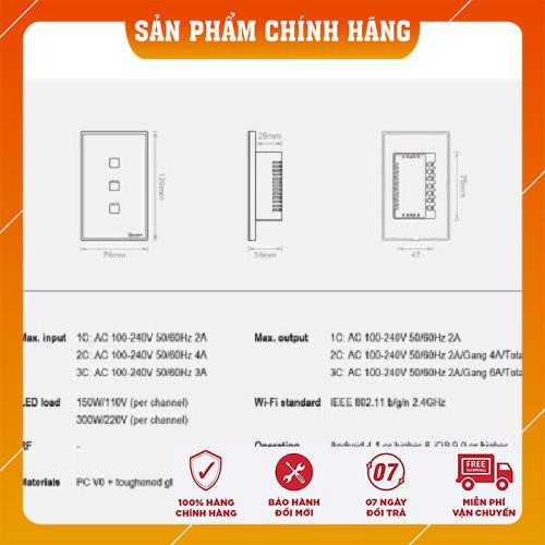 Công Tắc Wifi Thông Minh Sonoff T0 US 3 Nút Cao Cấp(New version 2019)