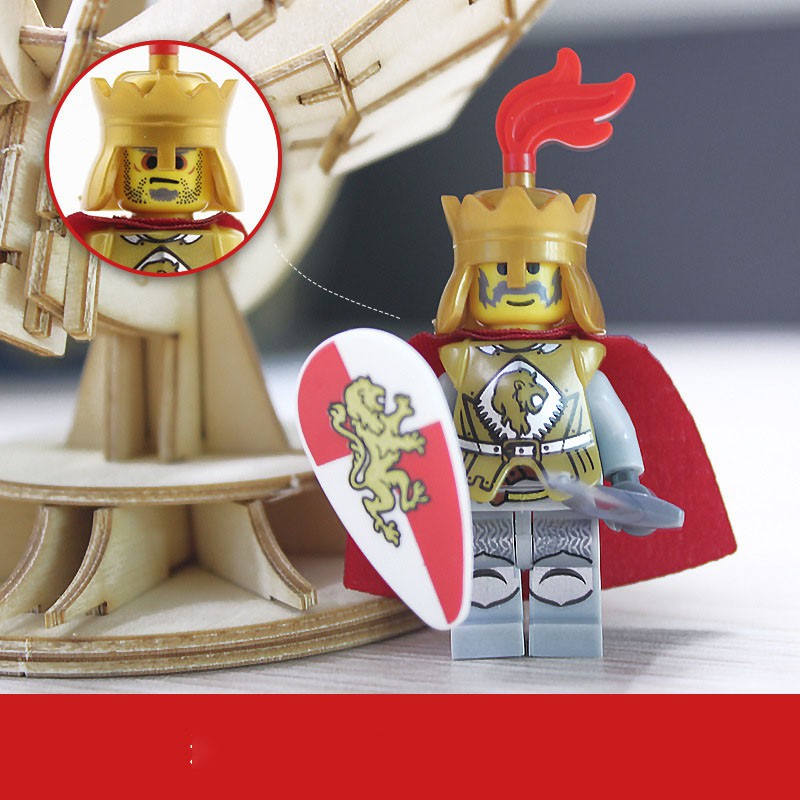 Minifigures LOJO AX-9809 - Lính trung cổ Sư tử đỏ - Minifigures Red Lion Knight