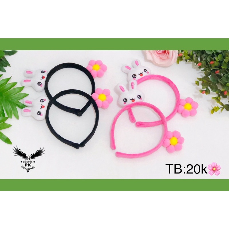 Băng đô cài tóc thỏ hoa 🌺