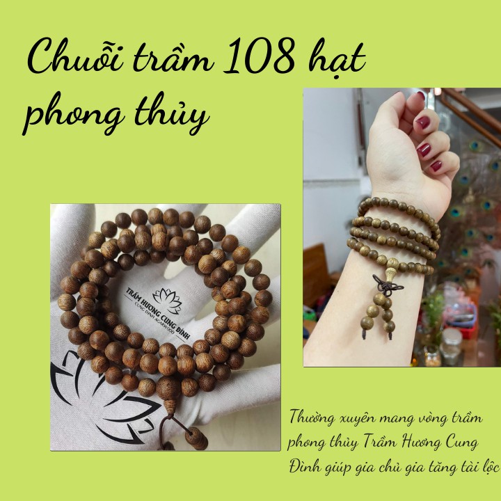 Vòng tay 108 hạt trầm hương, vòng tay phong thủy 108, giá rẻ xưởng sản xuất 100% thiên nhiên, mang lại may mắn tài lộc