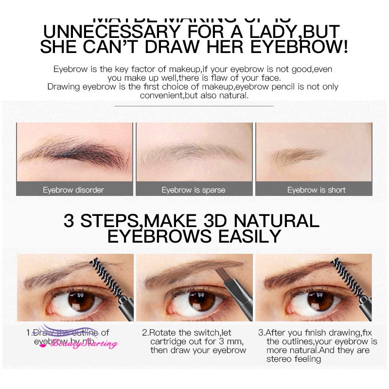 (hàng Mới Về) Chì Kẻ Lông Mày Magical Halo Tự Động Chống Thấm Nước Kèm Cọ Tiện Dụng | BigBuy360 - bigbuy360.vn