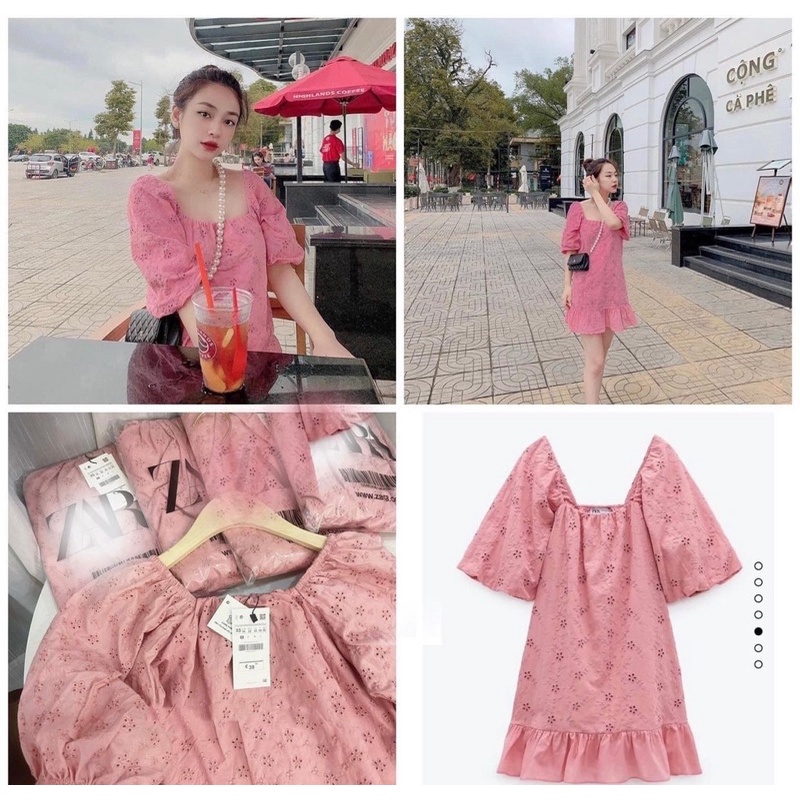 Váy mini thêu đuôi cá hồng baby