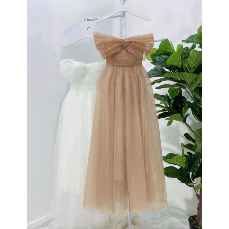 đầm trễ vai siêu xinh ( ảnh thật và video thật 1000%)