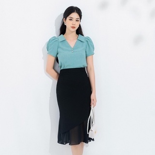 Chân váy dáng ôm phối voan sang trọng Orchid GH8O585