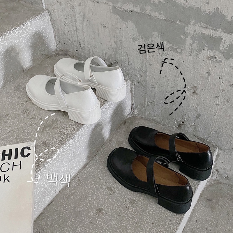 Giày Lolita Marry Jane Ulzzang Đế Cao Quai Ngang Giá Rẻ LLT004-ZOEE