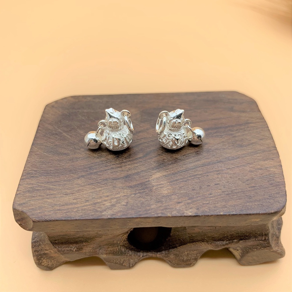 Charm móc treo hồ lô và chuông bạc cực xinh - Charm Bạc 925 - Mã CB197