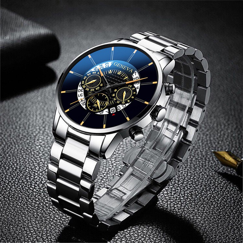 Đồng hồ thạch anh thiết kế dây inox thời trang dành cho nam