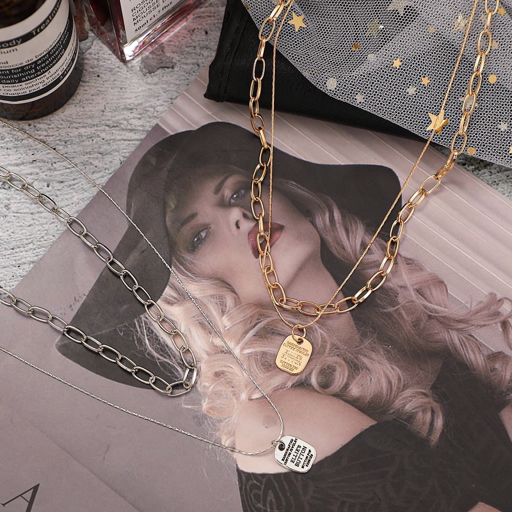 Dây Chuyền Mạ Vàng / Bạc Nhiều Lớp Thiết Kế Độc Đáo Cho Nữ
