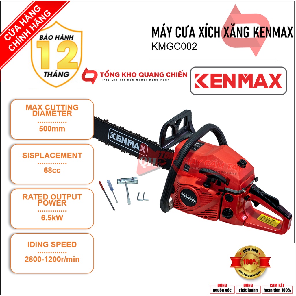 Máy Cưa Xích Chạy Xăng KenMax 2100w  - Máy Cưa Gỗ Chạy Xăng Lam Dài 55cm.