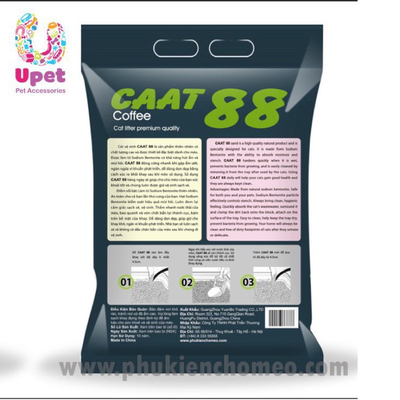 (ĐỘC QUYỀN) Cát vệ sinh cho mèo - dung tích lớn 8L - thương hiệu CAAT 88 vón cục và khử mùi nhanh