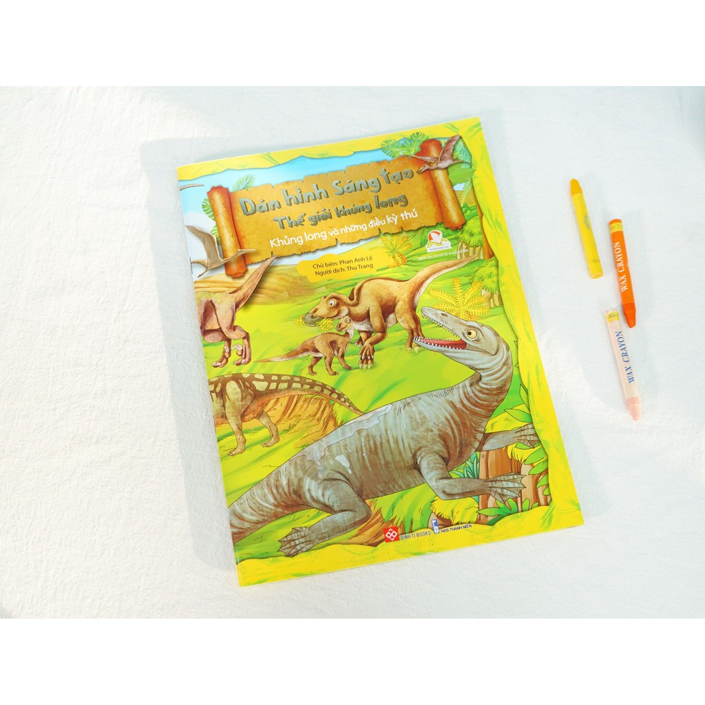 Sách: Set Dán hình sáng tạo - Thế giới khủng long (4 cuốn)