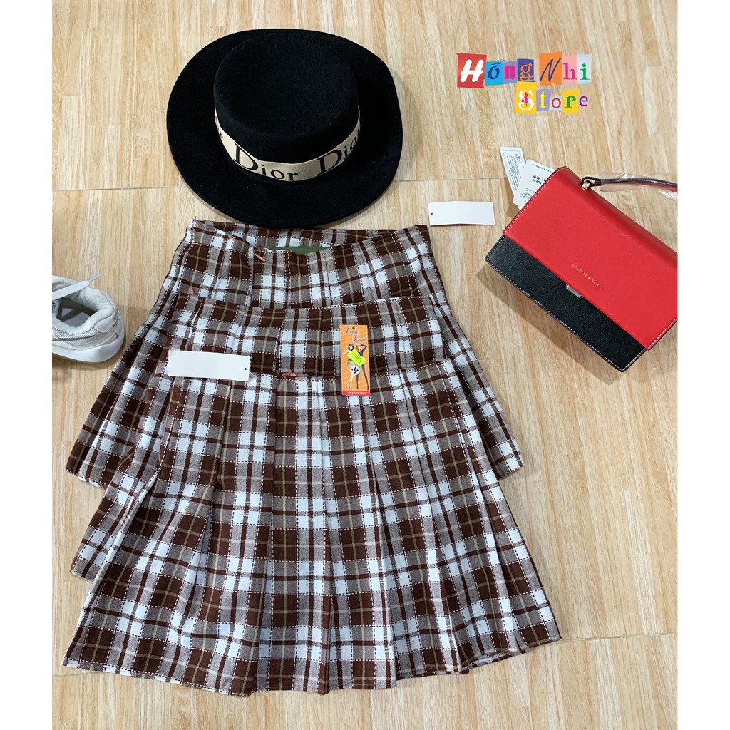 Chân Váy Xòe Caro Xếp Ly Tennis Có Quần Trong Ulzzang - MX