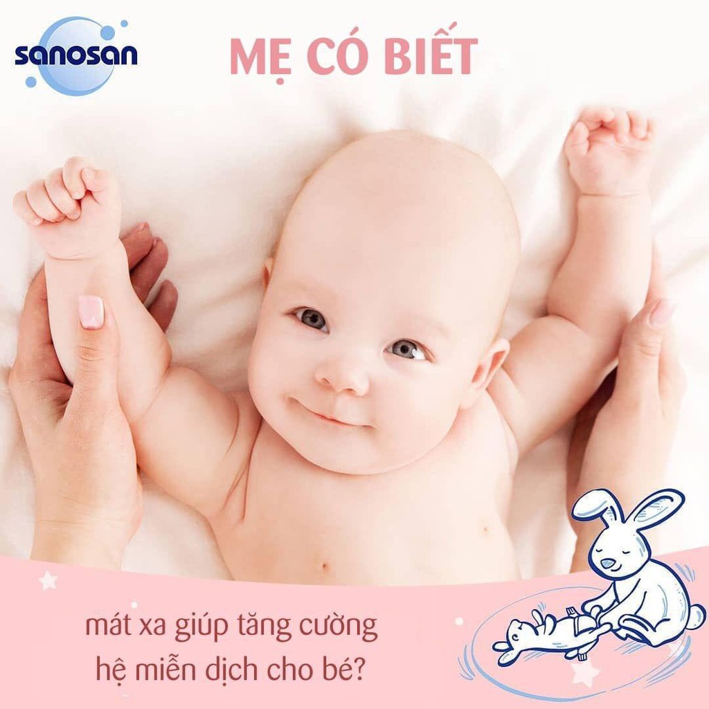 Dầu massage toàn thân cho bé Sanosan 200ml, dầu mát xa chiết xuất thiên nhiên - Monnie Kids