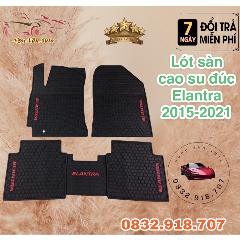 Lót sàn cao su đúc Elantra 2015 - 2021 Hàng cao cấp không mùi